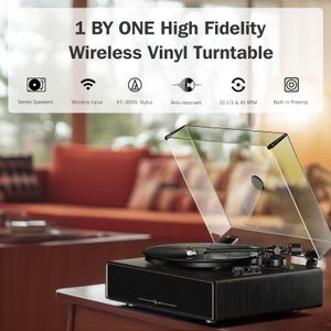1 by ONE Vinyl Record Player – Black Turntable