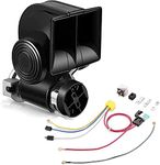 WADEO 12v Snail Horn, Super Loud Air Horn with Automotive Relay Electric Horn for Motorcycle Truck Car (Black)