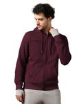 NOBERO Maroon Men's Travel Cotton Solid Plain Hoody Sports Winter Gym Workout Running Travel Trekking Hooded Sweatshirts and Hoodies for Men Boys Cotton Winter Casual Wear -S