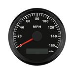 ELING Universal MPH GPS Speedometer Odometer Kit 160MPH Speed Gauge for Car Motorcycle Tractor Truck with Backlight 85mm 12V 24V Replacement Speedo