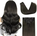 DOORES Hair Extensions Clip in Human Hair, Mocha Brown 20 Inch 7pcs 120g, Remy Human Hair Clip in Extensions Natural Hair Extensions For Women Straight Thick Hair