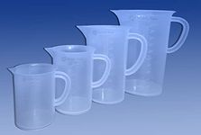 Widely Pure Measuring Jug 2000ml, 1000ml, 500ml, 250ml, with Handle Plastic Transparent Combo Pack