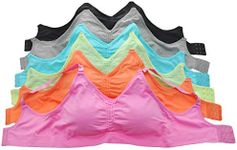 ToBeInStyle Women's Wire-Free Seamless Bra w/Adjustable Closure, Assorted (6 Pack), Small-Medium