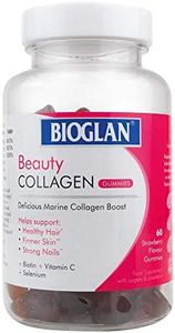 Bioglan Collagen Gummies | 1000mg | Hydrolysed Marine Collagen | Biotin | Selenium & Vitamin C | Strawberry Flavoured | 60 Gummies