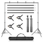 Youyijia Backdrop Stand Kit 3 * 3m(9.8 * 9.8ft) Adjustable Photo Backdrop Stand Photo Video Studio Background Support System with Carrying Bag and 4 Clamps