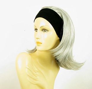 perruque femme bandeau mi-longue lisse grise ref xena 51