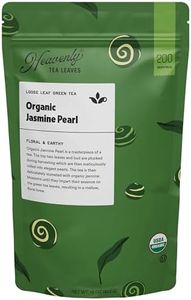 Heavenly Tea Leaves Organic Jasmine Pearl, Bulk Loose Leaf Green Tea, 1 Lb. (Approx. 200 Servings) - Premium Artisan Tea, Great Hot or Iced Tea