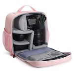 BAIGIO Camera Bag Insert Handbag Inner Case Large Capacity Small Camera Insert Bag Shockproof and Waterproof DSLR SLR Foldable Protective Camera Organizer Cube Padded Camera Bag Pink