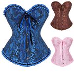 luoluoluo Women's Basque Gothic Bustier Sale Clearance Ladies Embroidery Lace Overbust Steel Boned Waist Trainer Sexy Steampunk Jacquard Corset Bridal Lingerie Going Out Top for Party Evening Wedding