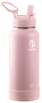 Takeya 885395512419 Actives Insulated Stainless Steel Bottle, Straw Lid Blush 32oz