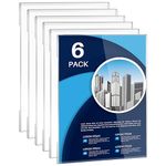 WenYa A4 Clear Acrylic Wall Sign Holder, A4 Frameless Self Adhesive Wall Poster Holders, A4 Wall Sign Memo Document Poster Display Frames for Office, Home, Store, Restaurant - No Drilling (6 Pcs)