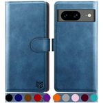 SUANPOT for Google Pixel 8 5G Wallet case with RFID Blocking Credit Card Holder,Flip Book PU Leather Protective Cover Women Men for Pixel 8 Phone case Sky Blue