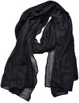 Woogwin Light Soft Scarves Fashion Scarf Shawl Wrap For Women Men (Black)