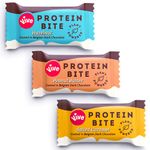 Vive Dark Chocolate Coated Mixed Box Protein Bites - Gluten Free and Vegan - High Fibre Mini Protein Bars - Pack of 21