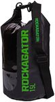Rockagator Transparent Dry Bag Waterproof Roll Top Shoulder Sling Pack | Runabout Series - Water Proof Rucksack Day Pack Bag for Beach, Kayak, Fishing and Camping (Black, 20 Liter)