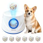 Automatic Dog Ball Launcher with 6 ETPU Tennis Balls, Dog Ball Thrower for Small & Medium Dogs, 3 Adjustable Distance 19-45FT, Interactive Dog Toy Ball Throwing Machine for Indoor/Outdoor, Blue