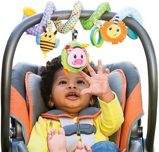 Infantino Stretch & Spiral Activity Toy - Textured Play Activity Toy for Sensory Exploration and Engagement, Ages 0 and Up, Blue Farm