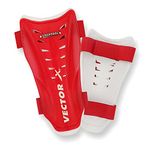 Vector X Liverpool Shinguard | Shinguard for Football | Shinguard for Men| Skoda Single Strap Shinguard | Stockings for Men & Women | Red Color | Set of 2 pcs| (L)