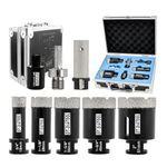 DT-DIATOOL Diamond Tile Hole Saw Kit 8pcs - Diamond Core Drill Bits 19/28/35/45/51mm + Finger Bits 20mm + 2 Adapters for Porcelain Tile Marble Granite