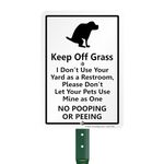 SmartSign "Keep Off Grass" Funny Dog Poop Sign for Lawn | 21” Tall Stake & Sign Kit