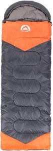 3-Season Sleeping Bag – Grey/Orange, Lightweight Camping Gear
