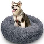 Soft Dog Bed - Deep Sleeping Luxury Shag Fuax Fur Donut Cuddler, Dog Cat Round Donut Luxury Cushion Bed, Self-Warming Cozy Joint-Relief and Improved Sleep