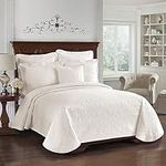 Historic Charleston King Charles Matelasse 13991BEDDQUEIVY Coverlet, Ivory, Queen