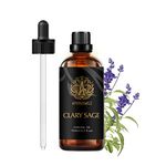 100% Pure Clary Sage Essential Oil for Diffuser, Aromatherapy Clary Sage Oil for Air Freshener, 100ml Pure Essential Oil Clary Sage for Candle Making, 3.3oz Aromatherapy Clary Sage Oil for DIY