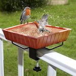 Amijivdaya Terracotta Bird Bath Bowl, 9" Square, for Small Birds, Outdoor Decor Pack of 2