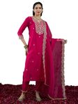 INDO ERA Women's Viscose Embroidered Straight Kurta & Pant With Dupatta Set (KH1PK9581_Large)