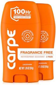 Carpe Underarm Antiperspirant Deodorant Advanced Sweat & Odor Protection Formula - Deodorant for Men & Women Helps Combat Excessive Sweating with Odor Control - Fragrance Free Deodorant (Pack of 2)