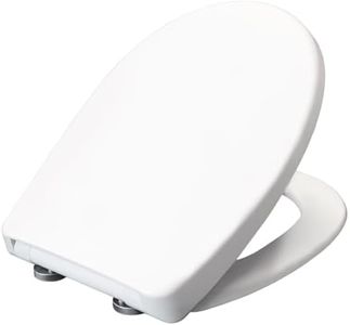 BEMIS Click&Clean® Classic Soft Close Toilet Seat. Top Fix Toilet Seat, with Quick Release Click & Clean Technology. White Toilet Seat with Steel Hinges, Universal, Oval Shape