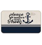 Nogrit Lake House Please Remove Your Shoes Nautical Entrance Door Mat 17x30 Inch Boat Anchor Non Slip Doormat Decor,Home Front Door Porch Outdoor Indoor Decorations Gifts for Home Decor
