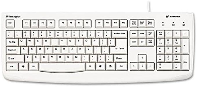 Kensington Pro Fit USB Washable Keyboard, White (K64406US)