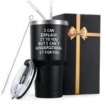 Qtencas Engineer Gifts, I Can Explain It to You But I Can't Understand It for You Stainless Steel Travel Tumbler, Christmas Birthday Gifts for Engineers Men Coworker Office Computer Geek(30oz, Black)