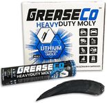 GREASECO Lithium Complex Moly Grease Tube Cartridges - 10 Pack of 14 OZ Grease Cartridges - HeavyDuty Moly