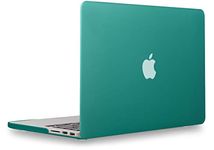 UESWILL Smooth Matte Hard Case Cover Compatible with MacBook Pro (Retina, 15-inch, Mid 2012/2013/ 2014/ Mid 2015), Model A1398, No CD-ROM, No Touch Bar + Microfibre Cleaning Cloth, Peacock Green