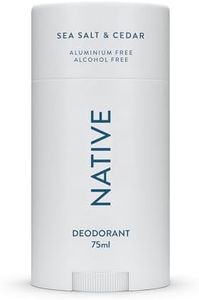 Native Deodorant Womens & Men - Alcohol & Aluminium Free - Salt & Cedar Scent - Naturally Derived with Shea Butter, Coconut Oil & Baking Soda - 72 Hour Odor Control (75ml)