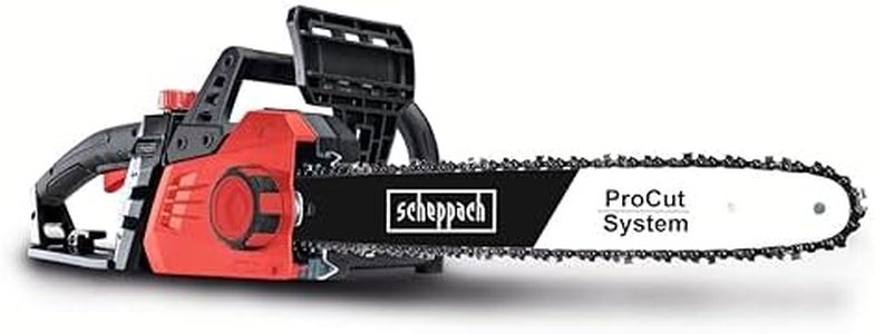 Scheppach Tronçonneuse Electrique CSE2600 | 2400W | Chaîne et Guide Procut 45,5cm | Lubrification automatique de la chaîne | Frein de chaîne intégré | Etui du guide inclus | Légère et Compacte