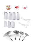 Icing Flower Making Tools with 7 Pcs Flower Piping Nozzles Set,4 Flower Nails Cake Decorating,2 Flower Lifters