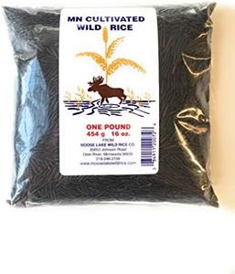 Moose Lake Wild Rice - Minnesota Cultivated Wild Black Rice with Recipes - Hand Harvested Wild Rice - 16 oz