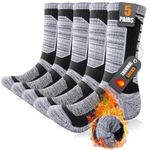 Niorasen Full Cushion Thermal Socks for Men, Thick Cotton Mens Work Socks, Padded Mens Warm Socks, 5 Pairs Crew Winter Sports Socks for Outdoor Walking Hiking Running Climbing