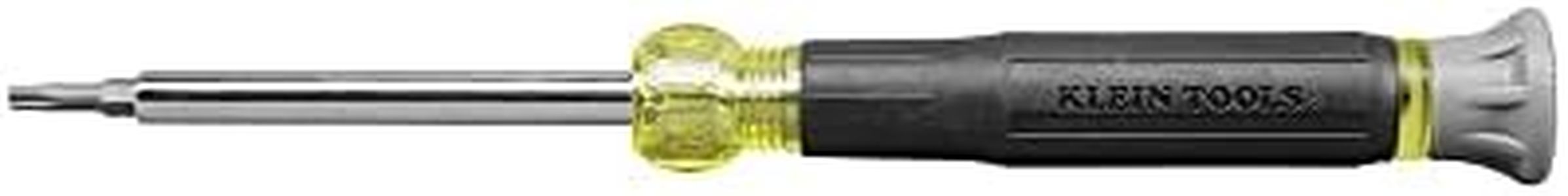 Klein Tools 32585 Multi-bit Precision Screwdriver Set, 4-in-1 Electronics Screwdriver with Industrial Strength Torx Bits, Spin Top
