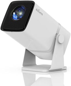 Alliums Mini Projector with 5G WiFi, 1080P Supported, Portable Projector - Bluetooth Speaker, PS5 & Phone Compatible Smart Auto Vertical Correction, 180° Rotatable for Bedroom, Home Theater & Gaming