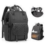 Baby Changing Bag Backpack, Large Nappy Back Pack Multifunction Baby Bags with Stroller Straps for Mom & Dad. Grey