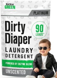 Rockin' Green Laundry Detergent, Plant based, All Natural Laundry Detergent Powder, Vegan and Biodegradable Odor Fighter, Safe for Sensitive Skin (Baby Cloth Diaper 90 Loads Unscented)