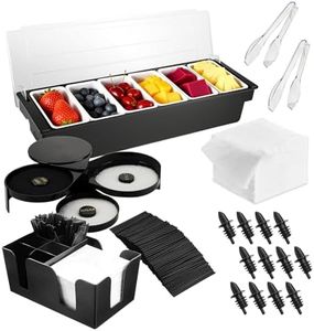 WELKOR Fruit,Veggie & Condiment Caddy with Complete Bartending Kit