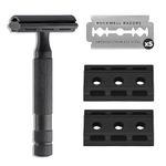 ROCKWELL RAZORS 6S Adjustable Safety Razor for Men & Women | Eco-Friendly & Reusable Shaving Razor | 5 Double Edge Razor Blades made of Pure Swedish Stainless Steel | Matte Black Finish