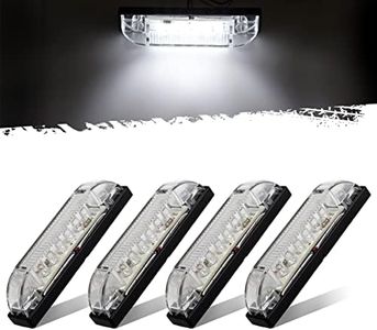 Partsam 4pcs 4Inch Utility Strip Light Bar White 9 LED Clear Lens Waterproof 12V Surface Mount 4" Thin Line Boat Marine Lights Side Marker Lamps For Truck Trailer RV Camper Under Hood Dome Lights