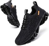 SKDOIUL Mens Walking Sneakers mesh Breathable Comfort Fashion Sport Athletic Running Shoes Man Runner Jogging Shoes Casual Tennis Trainers All Black 10